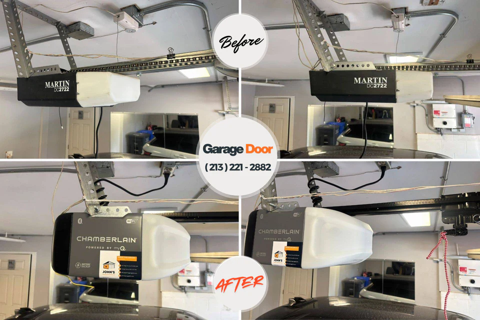 Before and after: garage door repair 21663